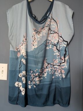 Cherry Blossom Sleeveless Top EUC Reitmans Large *E2